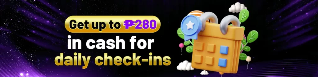 get up to P280 in cash or daily check ins in vipjl casino!