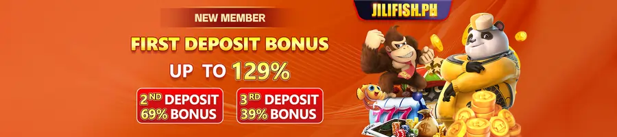 first deposit bonus up to 129% and more at Jilifish Ph Games!