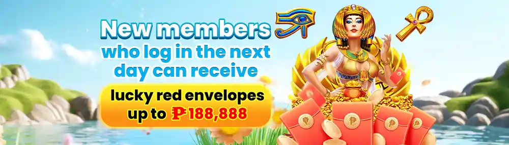 new members who log in the nex day casn receive lucky red enevelops 188,888