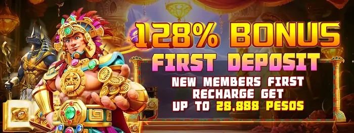 get 128% bonus on first deposit for new member!