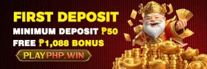 playphp casino first deposit with P50 minimum get free P1,088 bonus now!