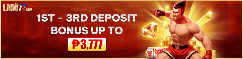 first to 3rd deposit get up to P3,777 now at Laro77 PH